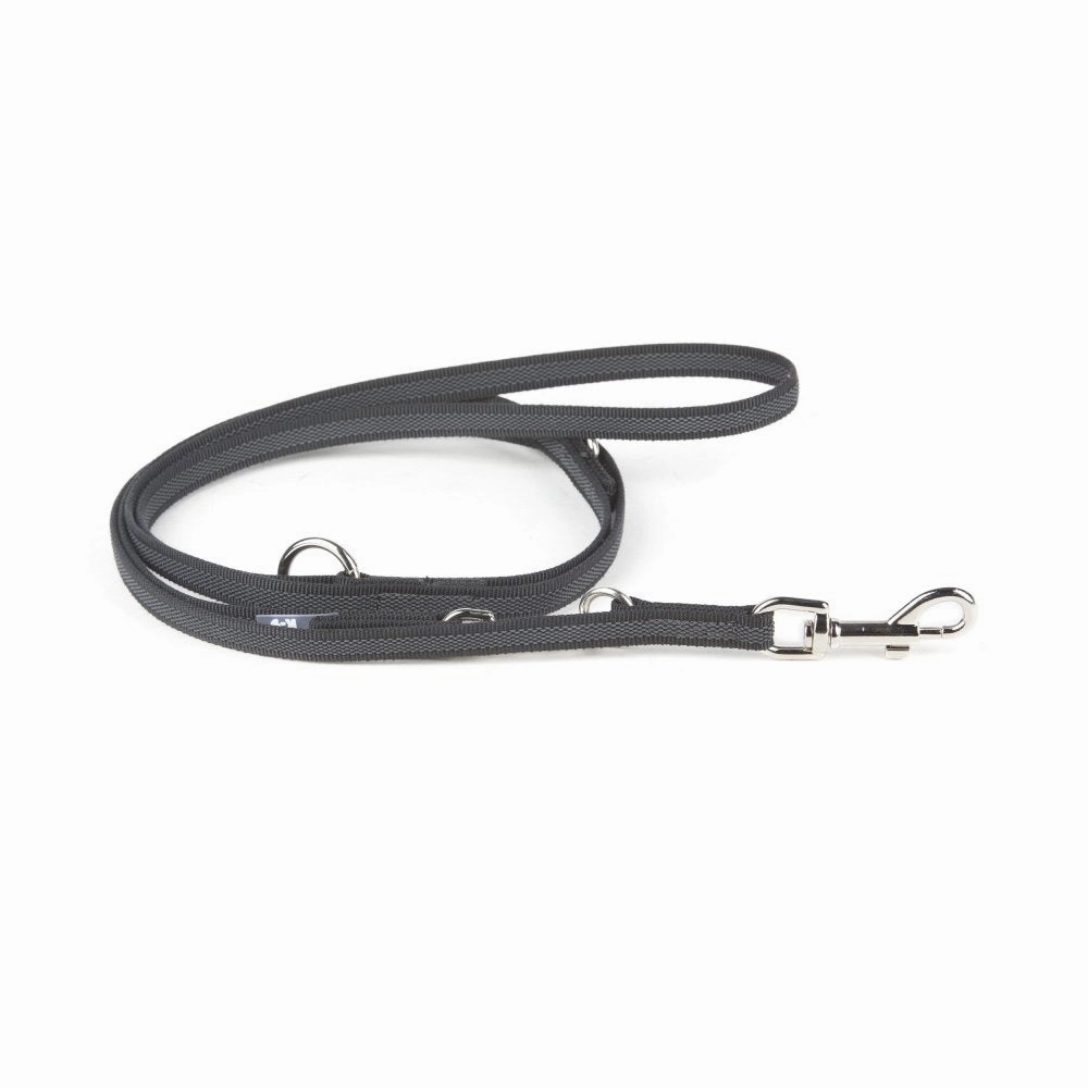 Julius-K9 Color & Gray Adjustable Leash - Black-Gray / Width 2 Cm
