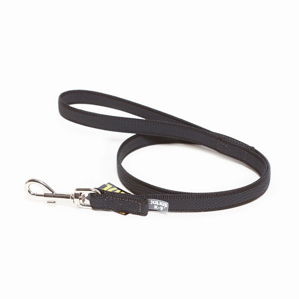 Julius-K9 Color & Gray With Handle Leash - Black-Gray / Width 2 Cm & Length 1 Meter