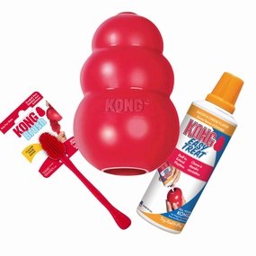 KONG Classic King Extra Extra Large Dog Toy Easy Treat and Cleaning Brush Value Bundle