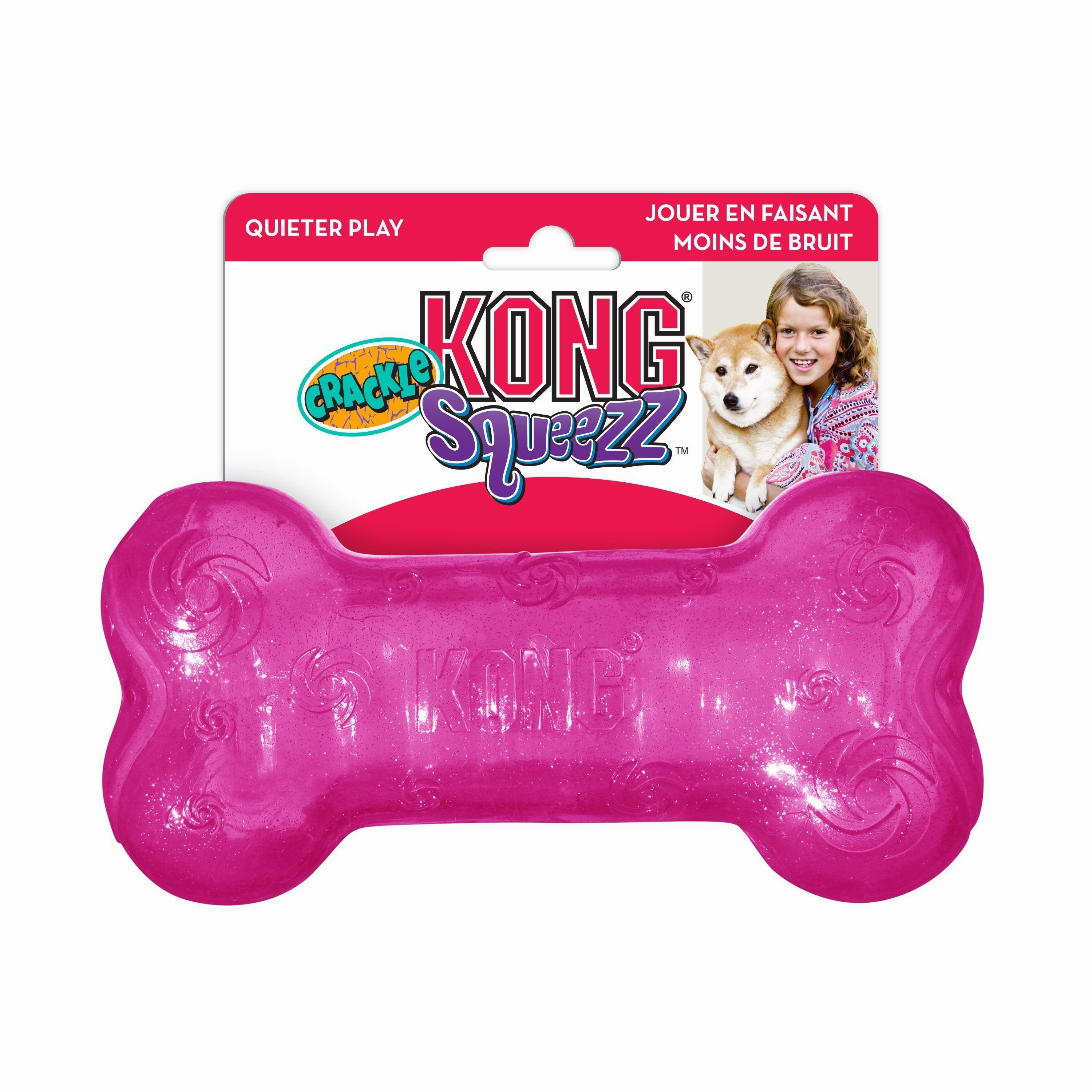 KONG Squeezz Crackle Bone Large Dog Toy ($)($)