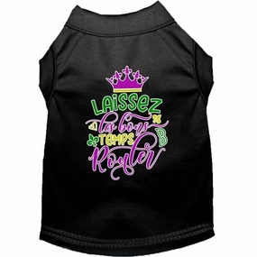 Laissez Les Bons Temps Rouler Screen Print Mardi Gras Dog Shirt in Many Colors