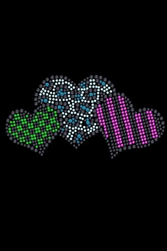 Leopard, Checks, & Stripes Multicolor Hearts Bandana- Many Colors