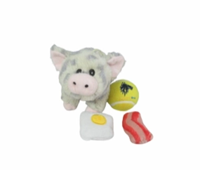 Lightning Dog Roundy Speckled Piggy Plush Dog Toy