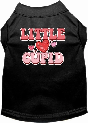 Little Cupid Screen Print Dog Shirt in Black