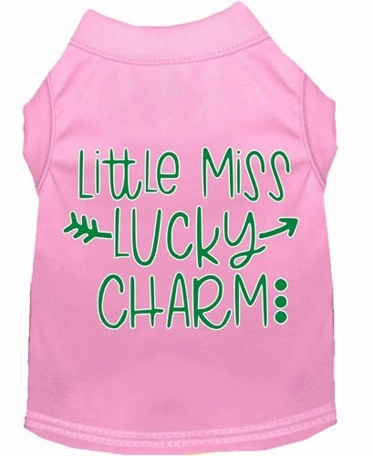 Little Miss Lucky Charm Screen Print Dog Shirt in Many Colors