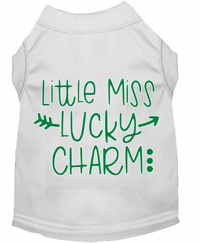 Little Miss Lucky Charm Screen Print Dog Shirt in Many Colors