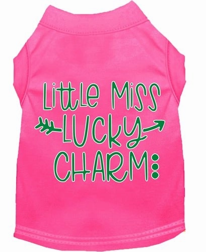 Little Miss Lucky Charm Screen Print Dog Shirt in Many Colors