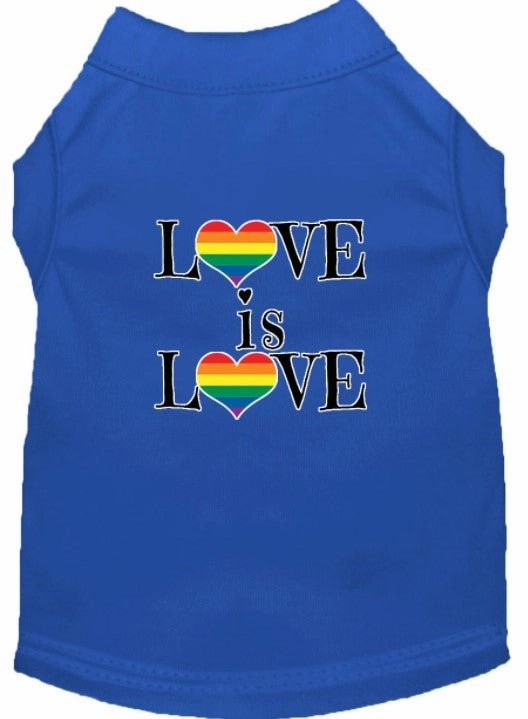 Love is Love Screen Print Dog Shirt in Many Colors