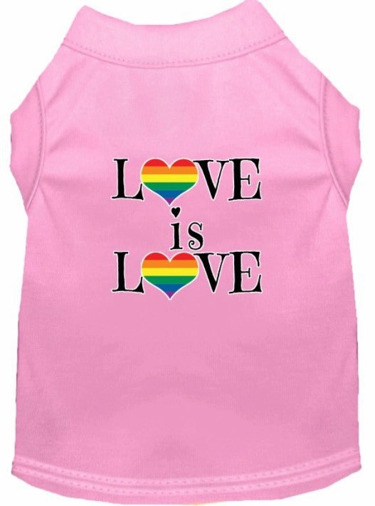 Love is Love Screen Print Dog Shirt in Many Colors