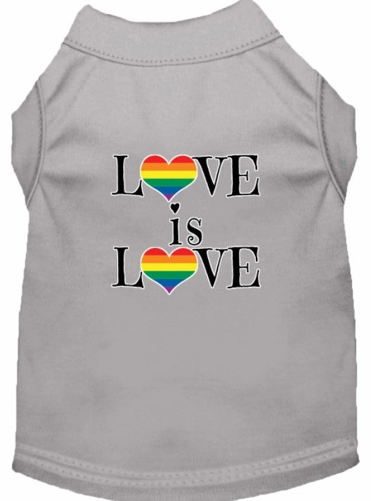 Love is Love Screen Print Dog Shirt in Many Colors