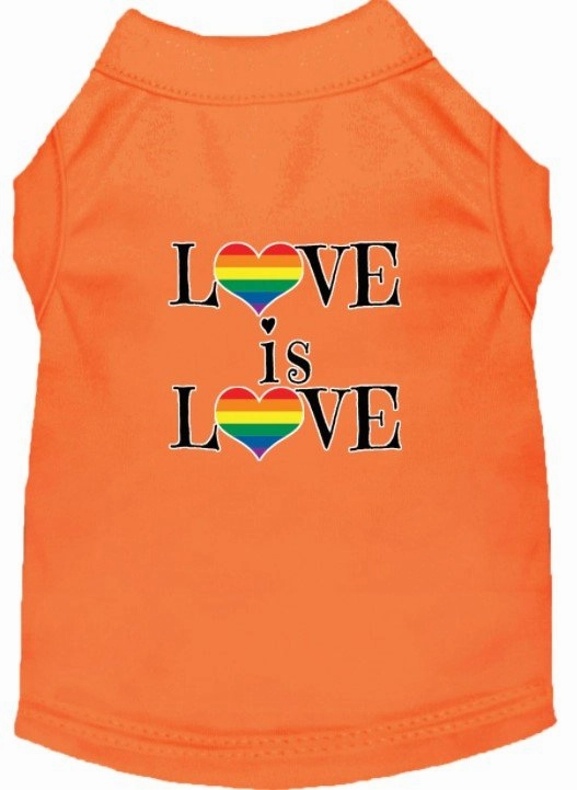 Love is Love Screen Print Dog Shirt in Many Colors