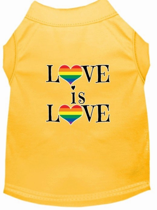 Love is Love Screen Print Dog Shirt in Many Colors