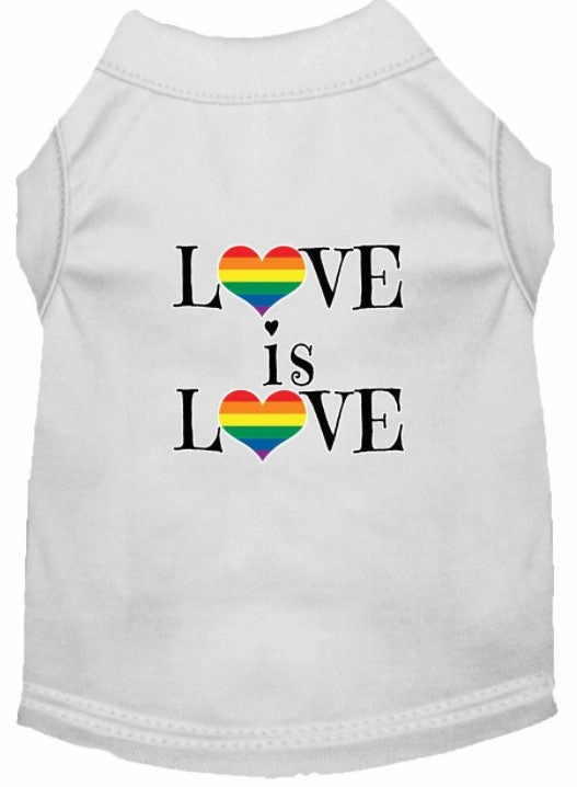 Love is Love Screen Print Dog Shirt in Many Colors