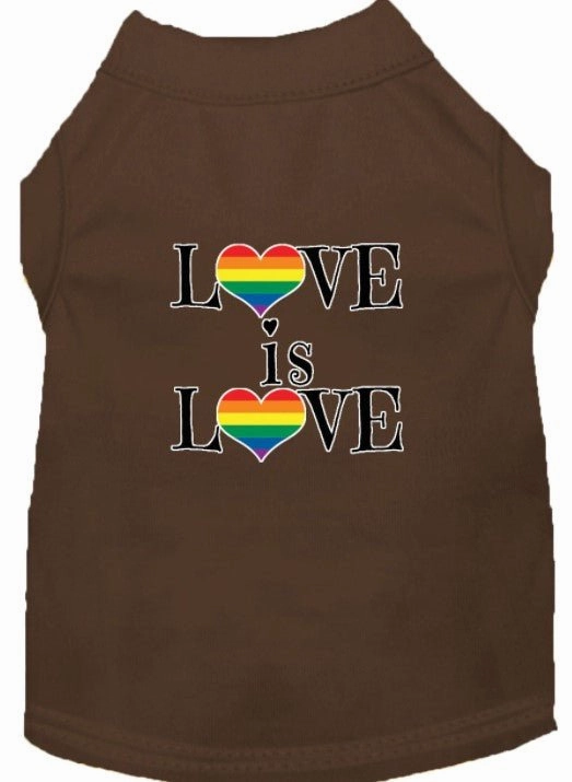 Love is Love Screen Print Dog Shirt in Many Colors