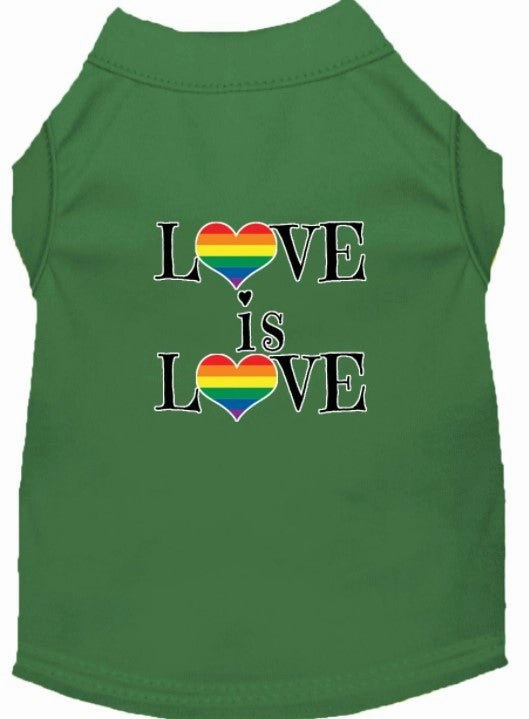 Love is Love Screen Print Dog Shirt in Many Colors