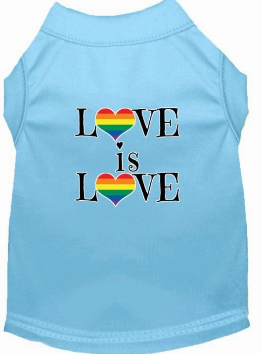 Love is Love Screen Print Dog Shirt in Many Colors
