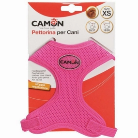 Mesh harness with double adjustment - FUCHSIA - SM