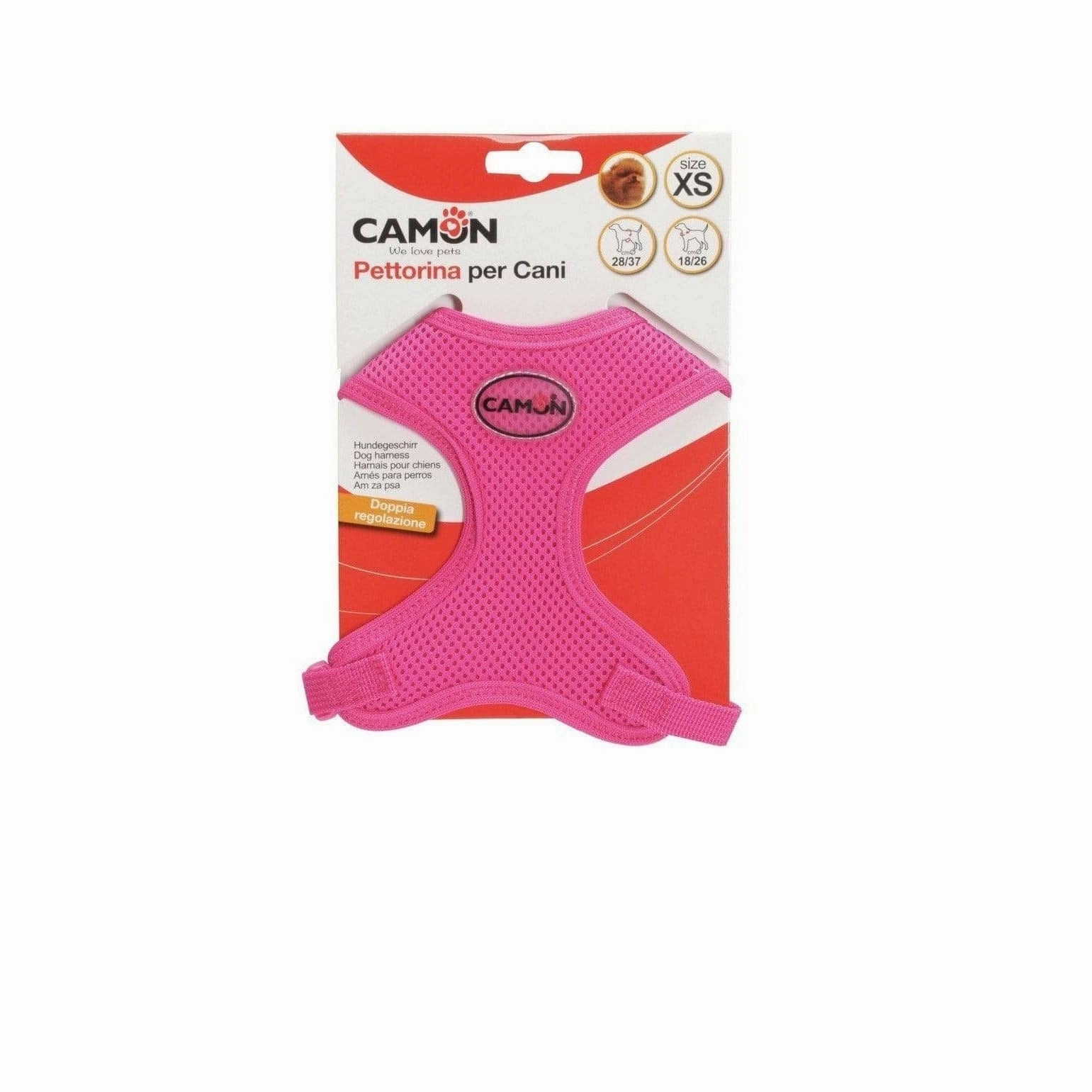 Mesh harness with double adjustment-FUCHSIA -XS