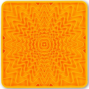 Messy Mutts Framed Silicone Interactive Dog Licking Mat (Orange)