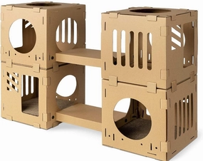Modular Cardboard Cat & Rabbit House