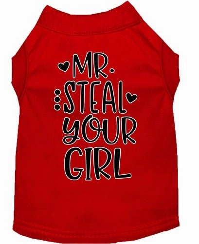 Mr. Steal your Girl Screen Print Dog Shirt in Many Colors
