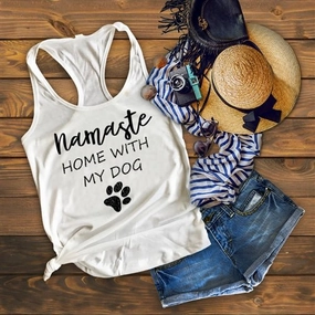 Namaste Home with my Dog - Human Shirt Tank