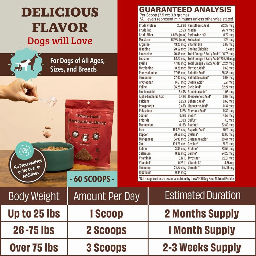 Nutrient-Dense Boost - Antioxidant Berry Dog Meal Topper
