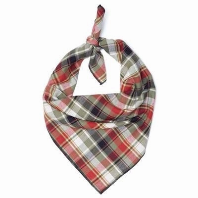 Olive Multi Plaid Bandana