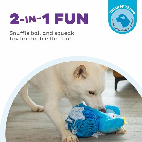Outward Hound Stuff N' Snuffle Squeaky Plush Elephant Snuffle Ball Puzzle Toy for Dogs