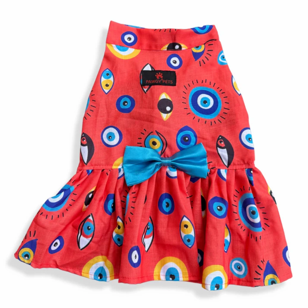 Pawgypets Nazar Na Lage Dress for Dogs (Red)