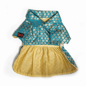 Pawgypets Occasion Wear Dress for Dogs and Cats (Blue)