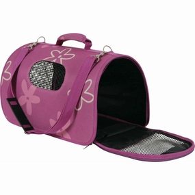 PET CARRIER FLOWER PLUM SMALL