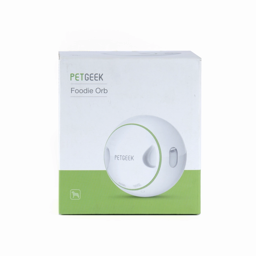 Pet Geek Foodie Orb Rolling Ball Treat Toy for Dogs | For Medium Chewers (White)
