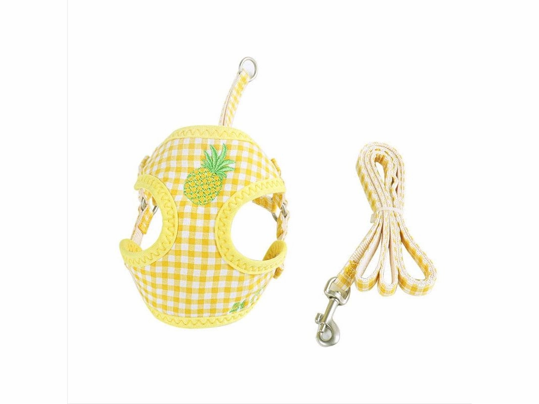 Plaid Embroidery Fruit Series Mesh Chest Pull   Snack Bag