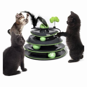 PLAY TOWER Castle Cat Toy Black and green