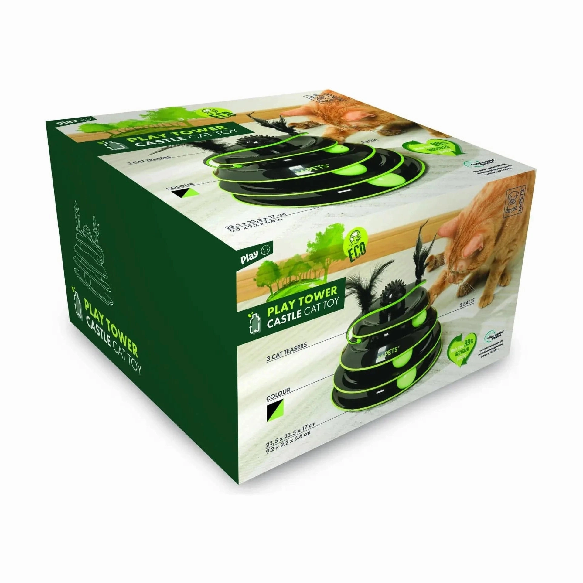PLAY TOWER Castle Cat Toy Black and green