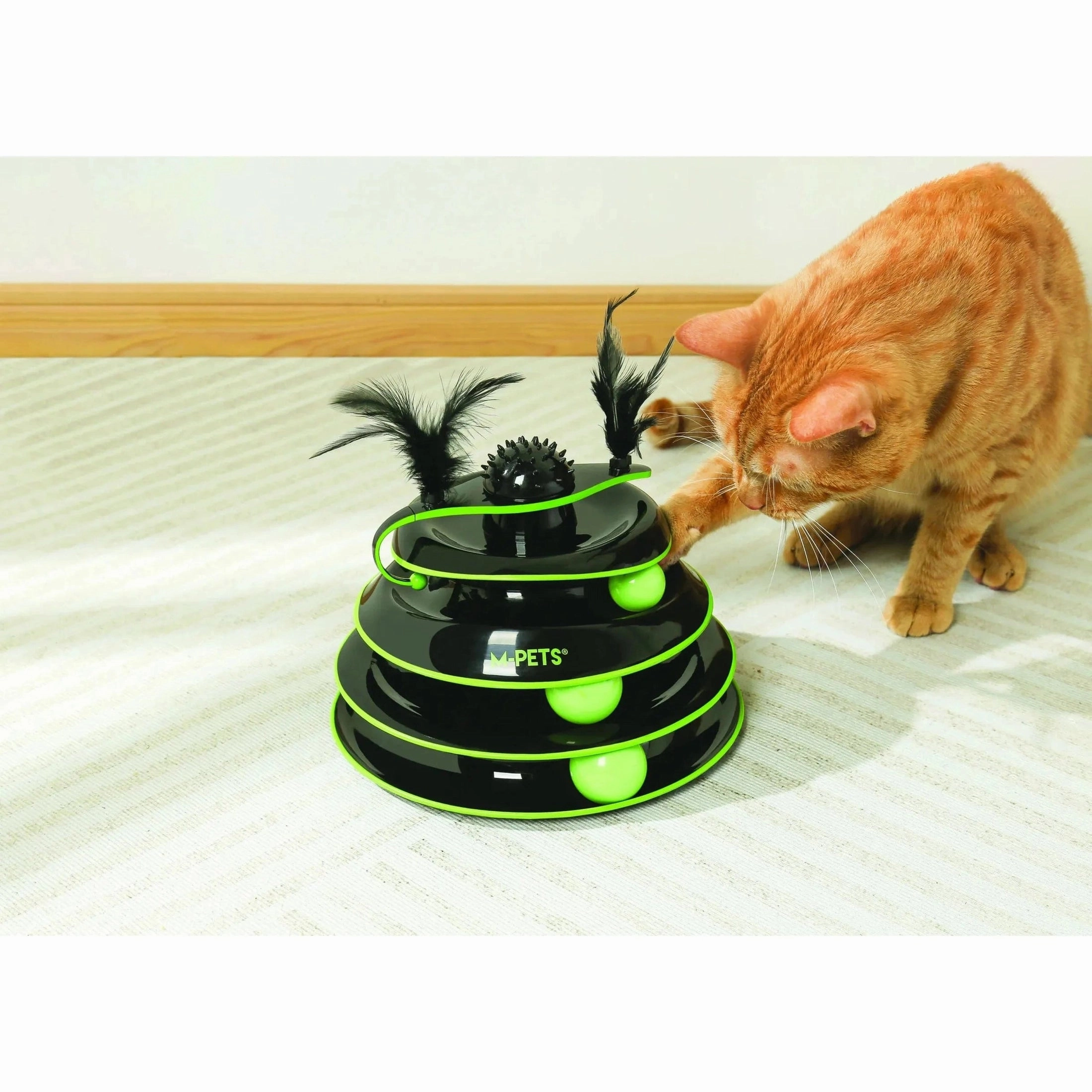 PLAY TOWER Castle Cat Toy Black and green