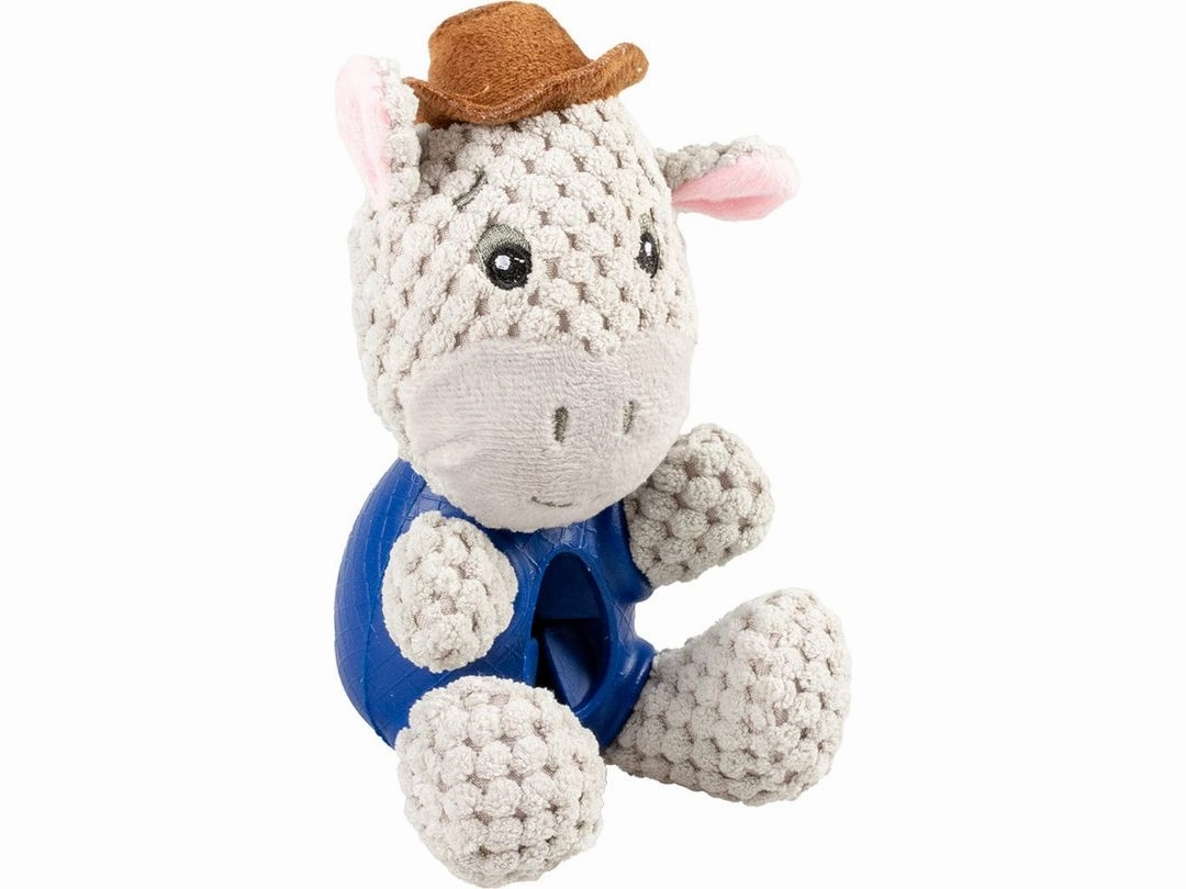 Plush & rubber donkey dispenser 17x11x10cm Multicolour