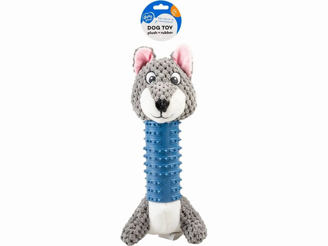 Plush & rubber wolf 25x15x10cm Multicolour