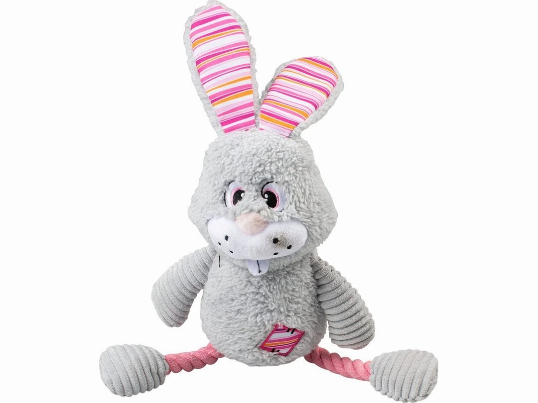 PLUSH RABBIT SILLY 16x39x9cm grey