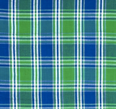 Preppy Green and Blue Madras Plaid Bow Tie Dog Collar