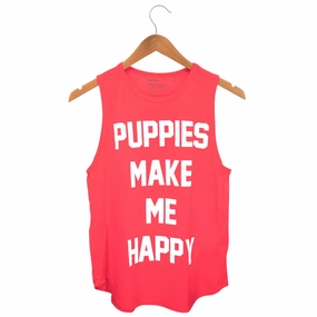 Puppies Make Me Happy | Puppies Soft Women's Sleeveless Tank
