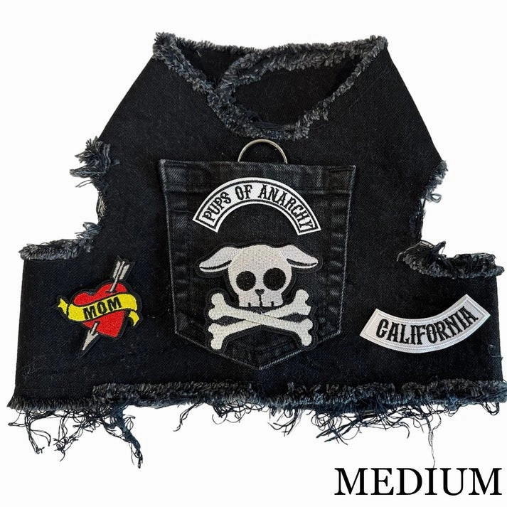 Pups of Anarchy Denim Harness Vest