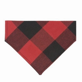 Red & Black Buffalo Check Flannel Plaid Dog Bandana