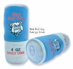 Red Bull Energy Drink Plush Dog Toy