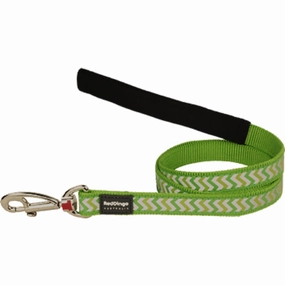 Red Dingo Reflective Ziggy Fixed Length Lead Dog Leash (Lime Green)