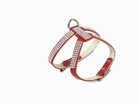 Red harness with double adjust. and rhinestones-  size 1