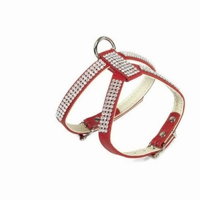 Red harness with double adjust.and rhinestones -  size 2