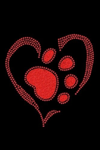 Red Paw Heart Bandana- Many Colors