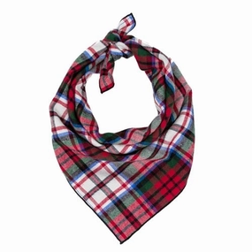 Red Tartan Flannel Classic Tie Dog Bandana